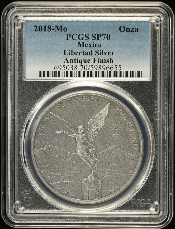 Modern Silver & Minors Onza 2018 Mo PCGS SP70 0147223Modern Silver & Minors Onza 2018 Mo PCGS SP70 0147223