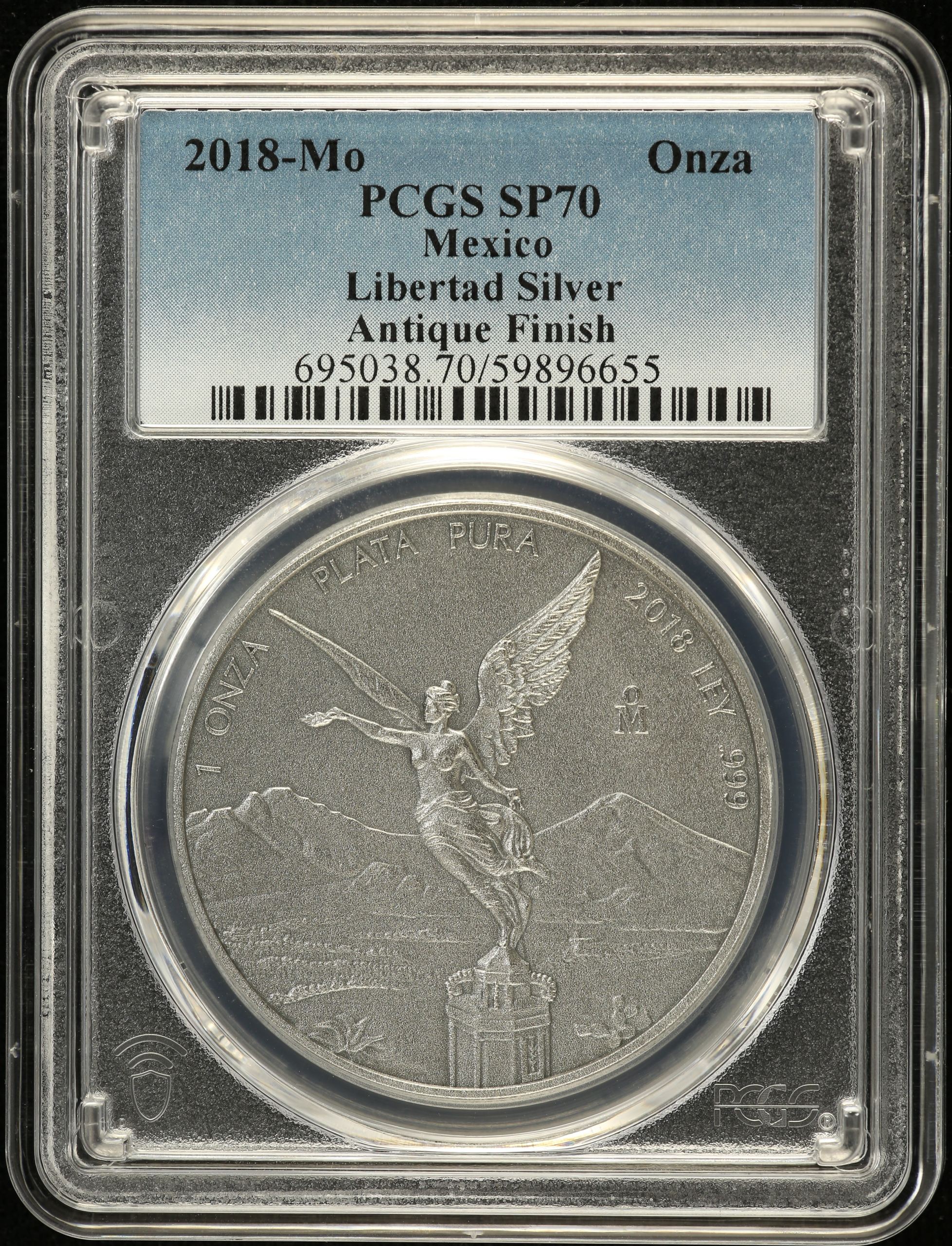 Modern Silver & Minors Onza 2018 Mo PCGS SP70 0147223