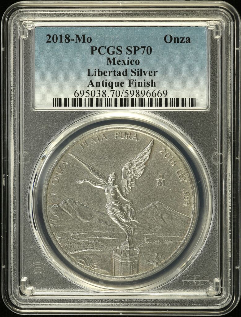 Modern Silver & Minors Onza 2018 Mo PCGS SP70 0147237