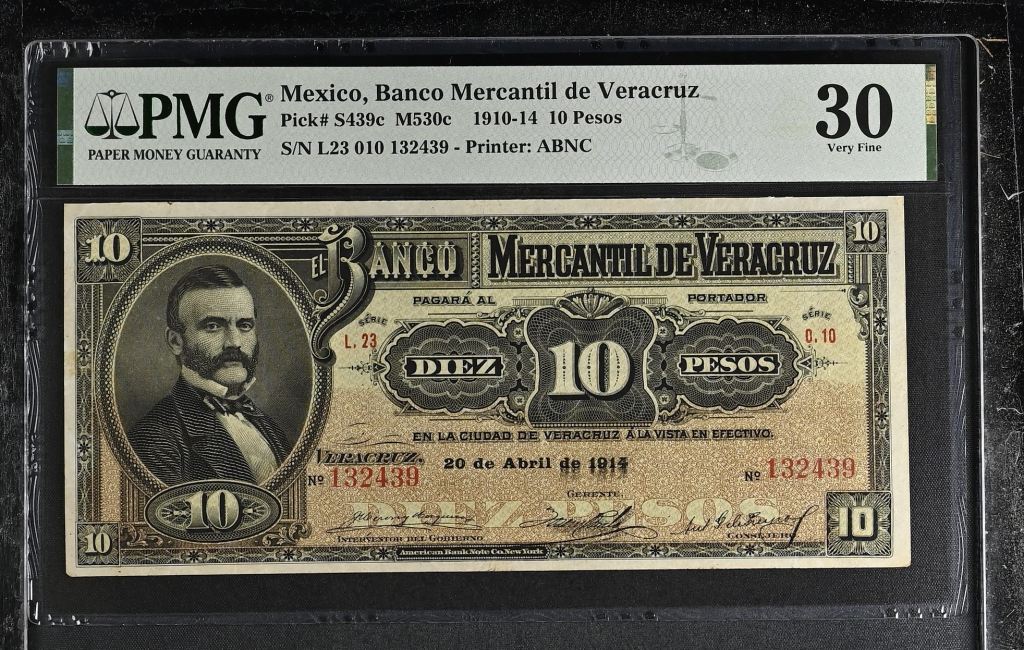 Bancos 10 Pesos 1910-14 Veracruz M530c PMG VF30 f_35487