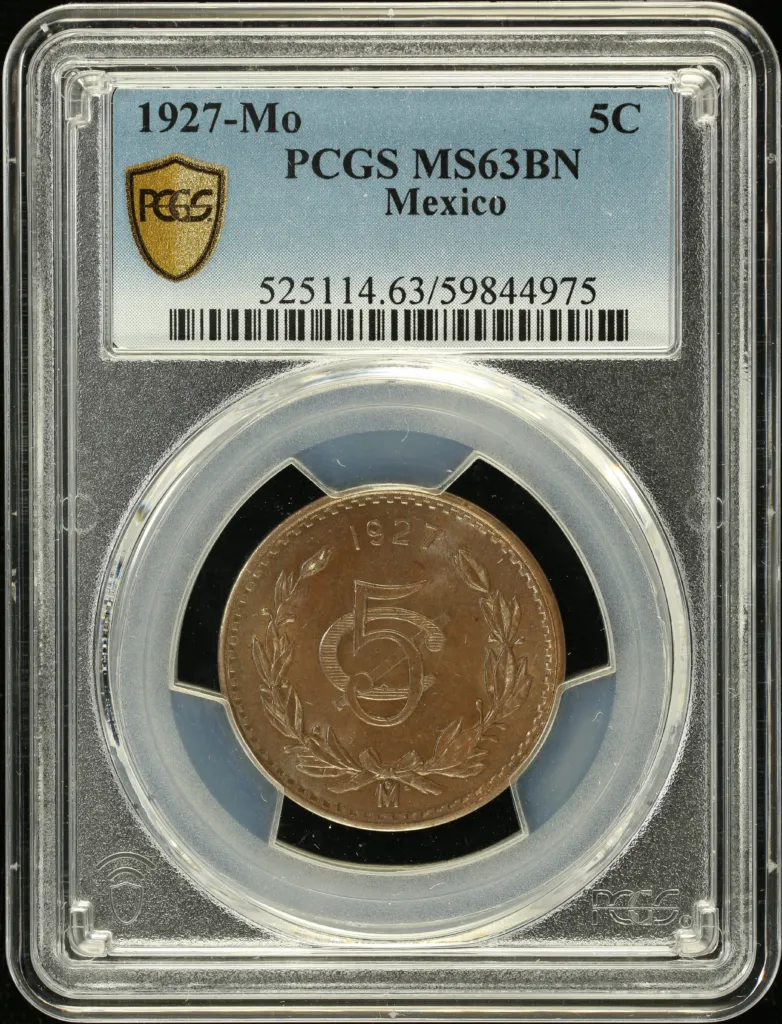Modern Silver & Minors 5 Centavo 1927 Mo PCGS MS63BN 0146901