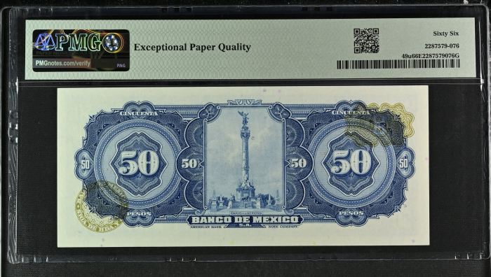 Banco De Mexico 8 Piece Specimen Set all Graded Pick #49/51/52/54/58/59/60/61 PMG Gem UNC66 EPQ 0147008Banco De Mexico 8 Piece Specimen Set all Graded Pick #49/51/52/54/58/59/60/61 PMG Gem UNC66 EPQ 0147008 - Image 10