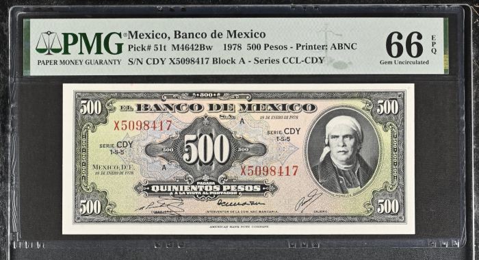 Banco De Mexico 8 Piece Specimen Set all Graded Pick #49/51/52/54/58/59/60/61 PMG Gem UNC66 EPQ 0147008Banco De Mexico 8 Piece Specimen Set all Graded Pick #49/51/52/54/58/59/60/61 PMG Gem UNC66 EPQ 0147008 - Image 13