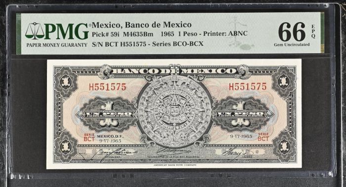 Banco De Mexico 8 Piece Specimen Set all Graded Pick #49/51/52/54/58/59/60/61 PMG Gem UNC66 EPQ 0147008Banco De Mexico 8 Piece Specimen Set all Graded Pick #49/51/52/54/58/59/60/61 PMG Gem UNC66 EPQ 0147008