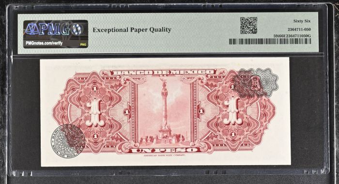 Banco De Mexico 8 Piece Specimen Set all Graded Pick #49/51/52/54/58/59/60/61 PMG Gem UNC66 EPQ 0147008Banco De Mexico 8 Piece Specimen Set all Graded Pick #49/51/52/54/58/59/60/61 PMG Gem UNC66 EPQ 0147008 - Image 2