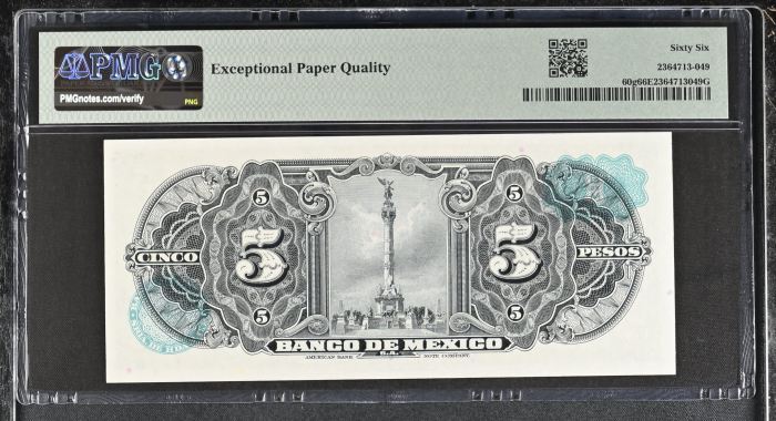 Banco De Mexico 8 Piece Specimen Set all Graded Pick #49/51/52/54/58/59/60/61 PMG Gem UNC66 EPQ 0147008Banco De Mexico 8 Piece Specimen Set all Graded Pick #49/51/52/54/58/59/60/61 PMG Gem UNC66 EPQ 0147008 - Image 4