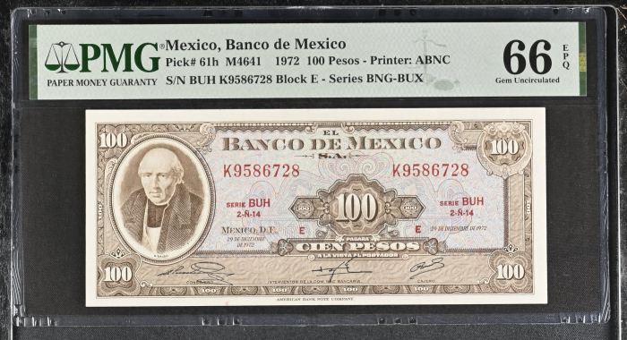Banco De Mexico 8 Piece Specimen Set all Graded Pick #49/51/52/54/58/59/60/61 PMG Gem UNC66 EPQ 0147008Banco De Mexico 8 Piece Specimen Set all Graded Pick #49/51/52/54/58/59/60/61 PMG Gem UNC66 EPQ 0147008 - Image 11