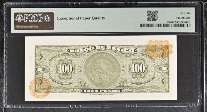 Banco De Mexico 8 Piece Specimen Set all Graded Pick #49/51/52/54/58/59/60/61 PMG Gem UNC66 EPQ 0147008Banco De Mexico 8 Piece Specimen Set all Graded Pick #49/51/52/54/58/59/60/61 PMG Gem UNC66 EPQ 0147008 - Image 12