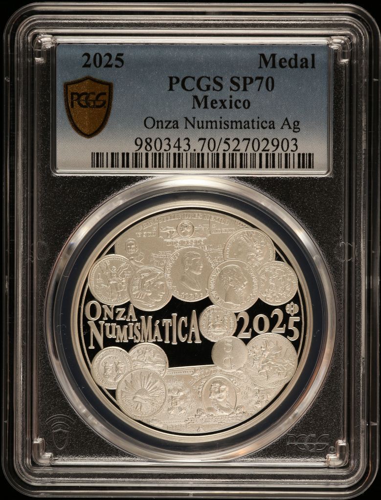 Medals & Tokens Onza Numismatica 2025 Silver Medal 2025 PCGS SP70 0146680