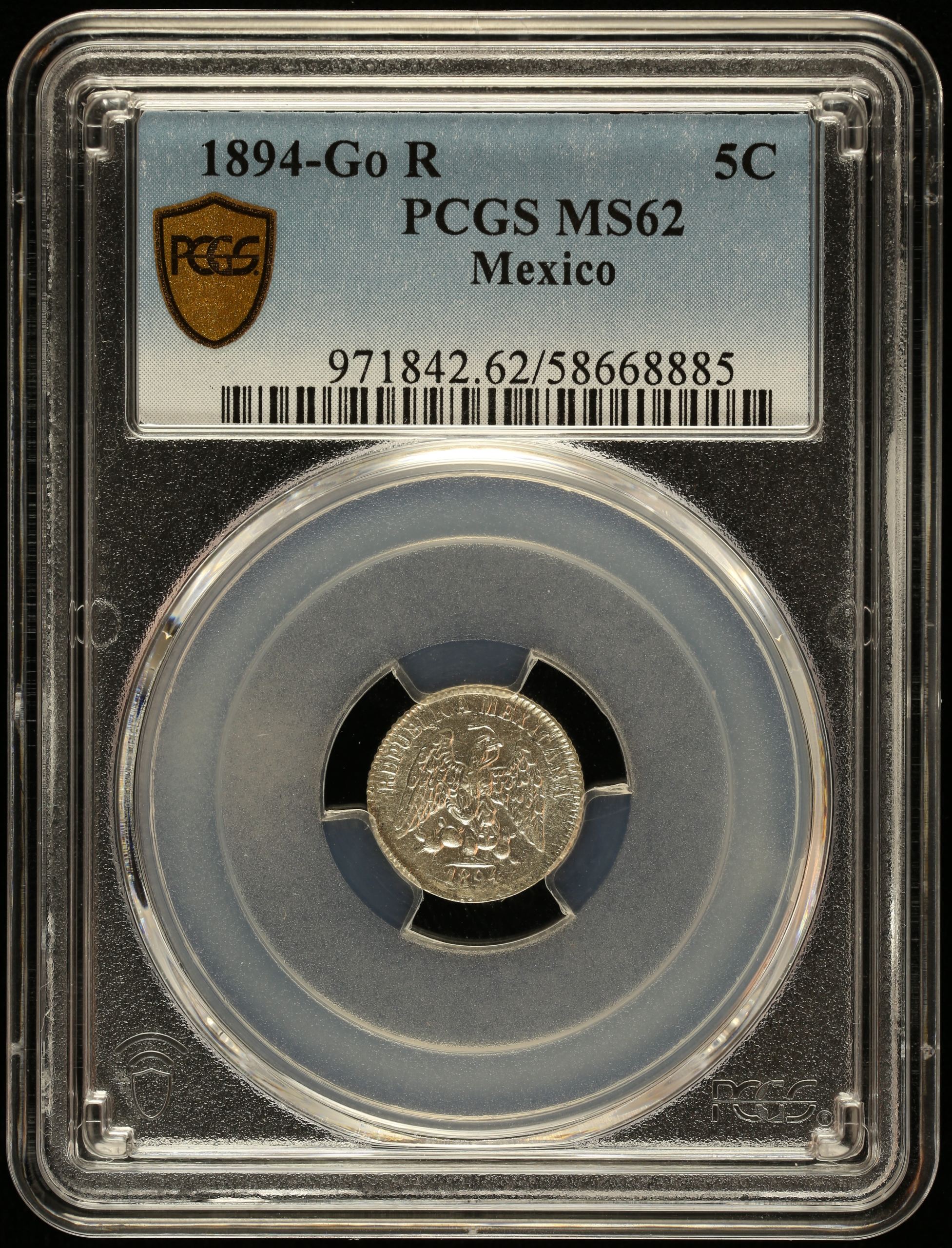 Republic Silver & Minors 5 Centavo 1894 Go R PCGS MS62 0147017