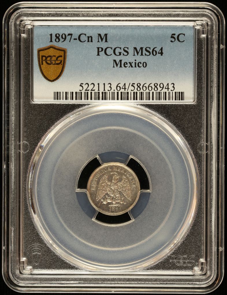 Republic Silver & Minors 5 Centavo 1897 Cn M PCGS MS64 0147035