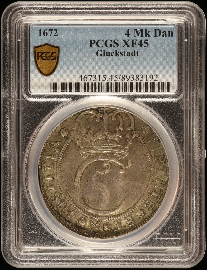 Germany 4 Mark Dansk 1672 Gluckstadt PCGS XF45 0146626