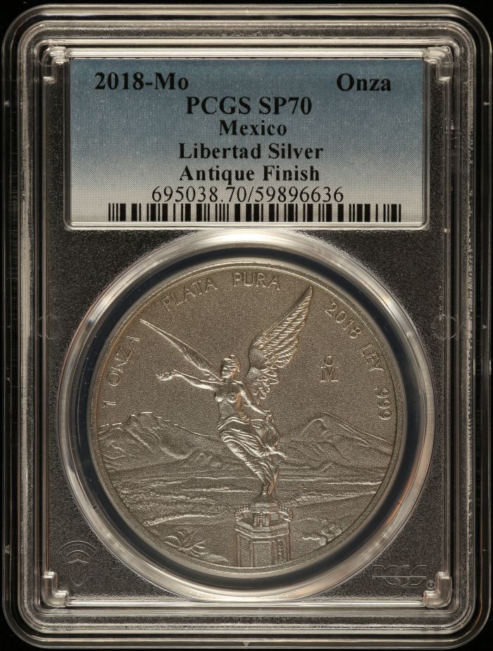 Modern Silver & Minors Onza 2018 Mo PCGS SP70 0147204Modern Silver & Minors Onza 2018 Mo PCGS SP70 0147204