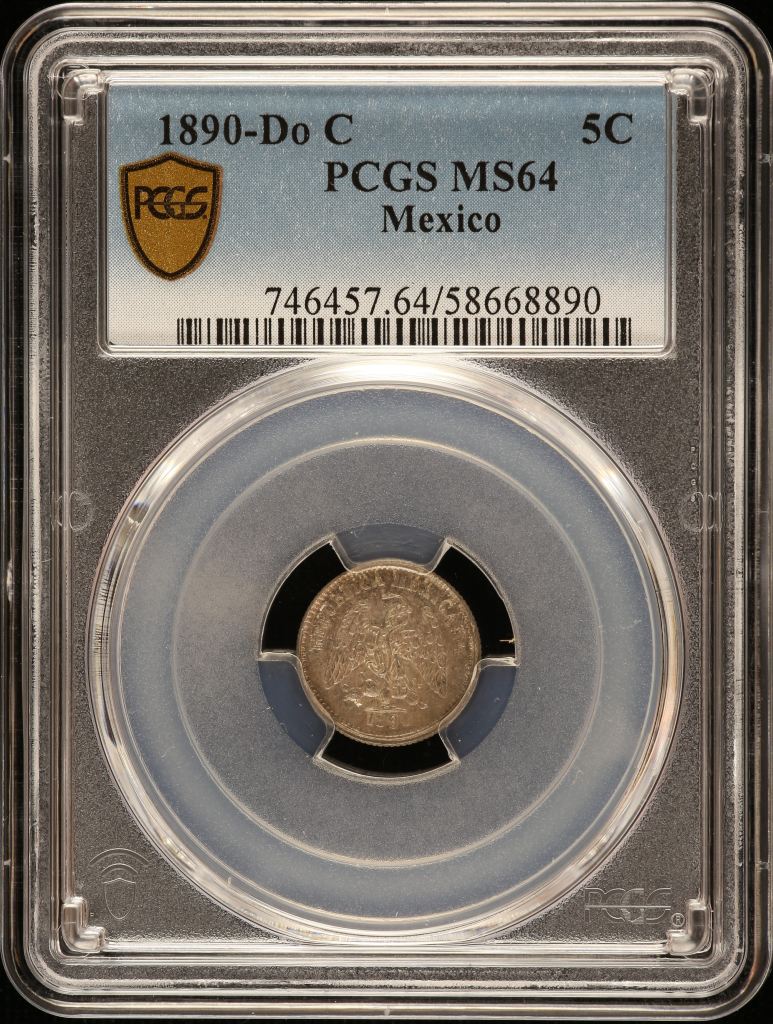 Republic Silver & Minors 5 Centavo 1890 Do C PCGS MS64 0147016