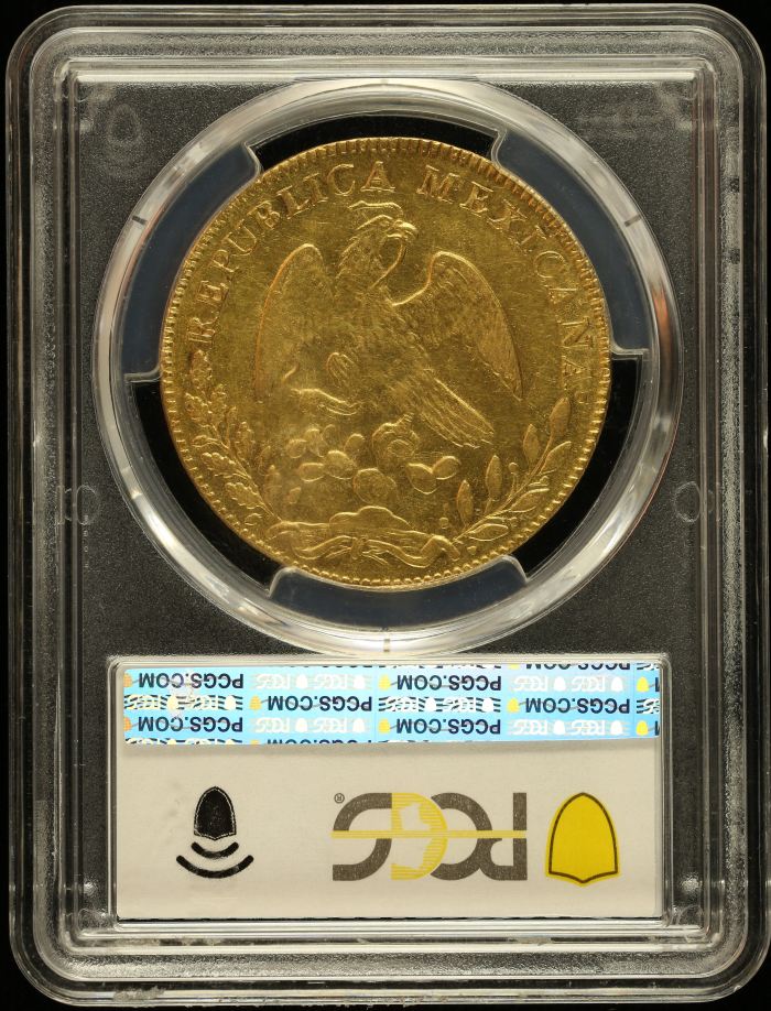 Republic Gold 8 Escudos 1856 C CE PCGS AU53 0146671Republic Gold 8 Escudos 1856 C CE PCGS AU53 0146671 - Image 2