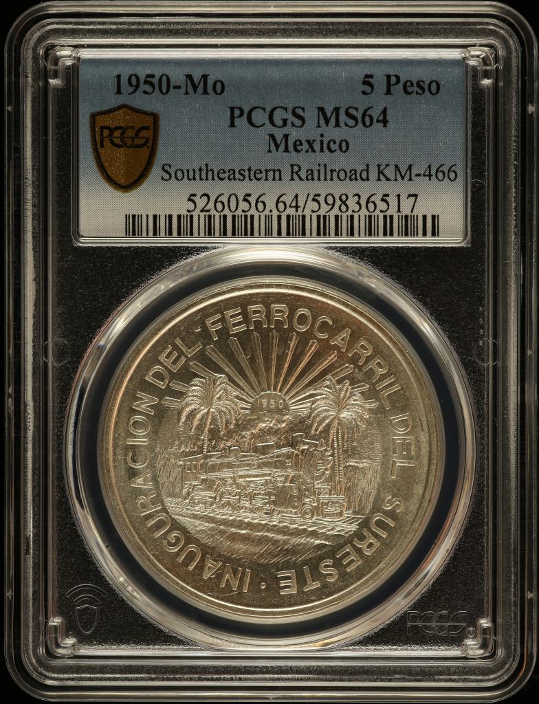 Modern Silver & Minors 5 Peso 1950 Mo PCGS MS64 KM-466 0146756