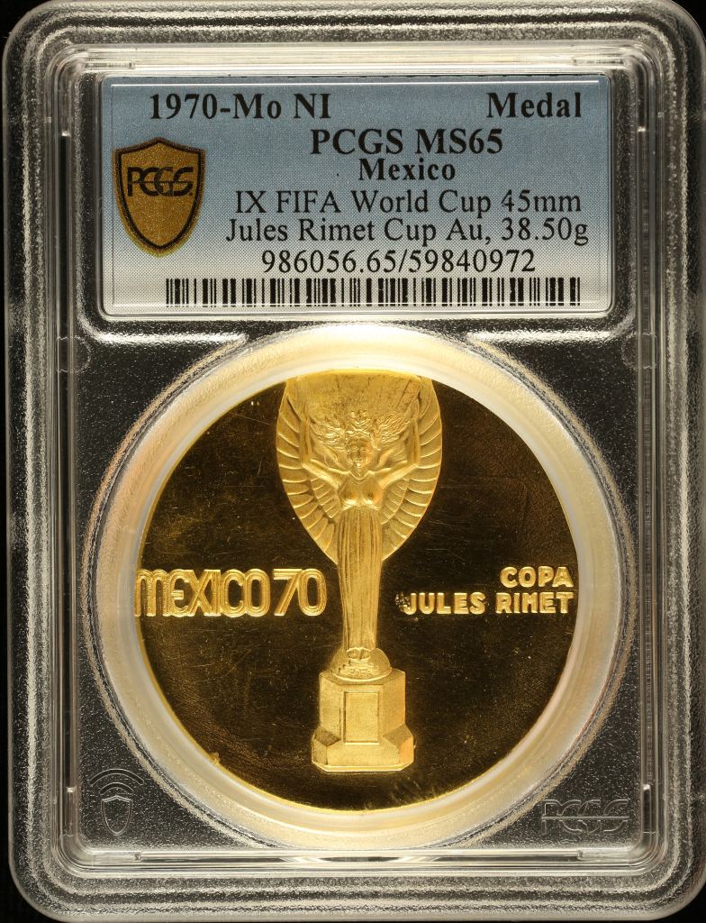 Medals & Tokens Modern Gold Soccer Championship Gold Medal 1970 Mo NI PCGS MS65 0146693