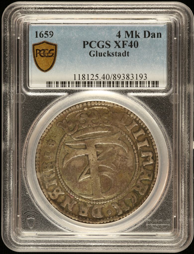Germany 4 Mark Dansk 1659 Gluckstadt PCGS XF40 0146627