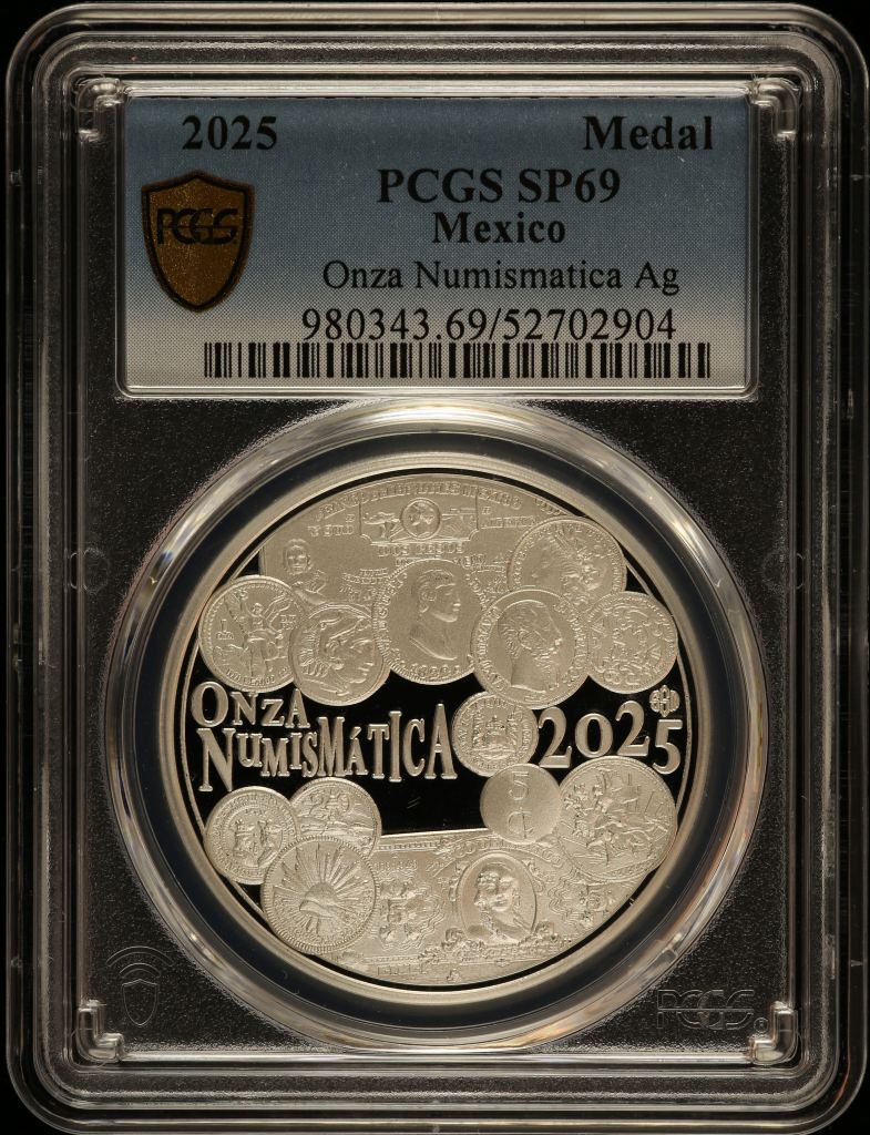 Medals & Tokens Onza Numismatica 2025 Silver Medal 2025 PCGS SP69 0146681