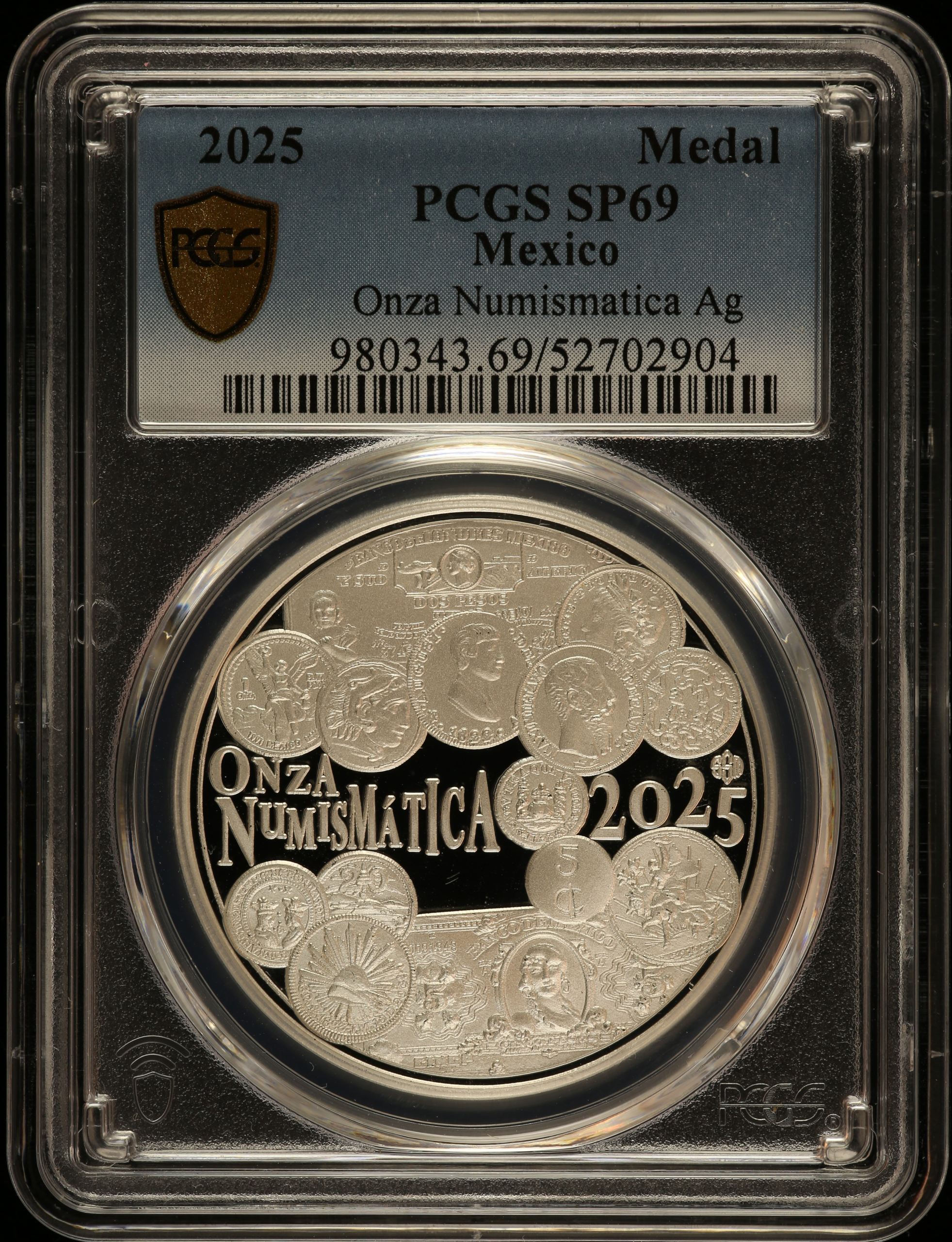 Medals & Tokens Onza Numismatica 2025 Silver Medal 2025 PCGS SP69 0146681