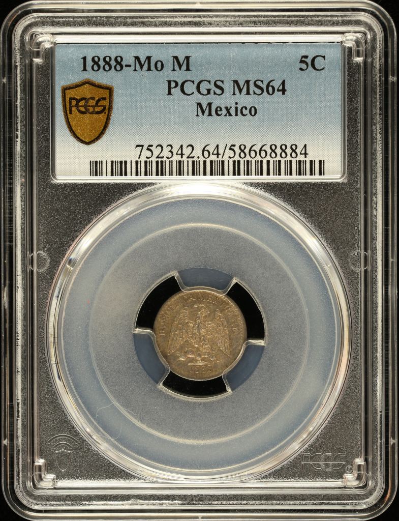 Republic Silver & Minors 5 Centavo 1888 Mo M PCGS MS64 0147027