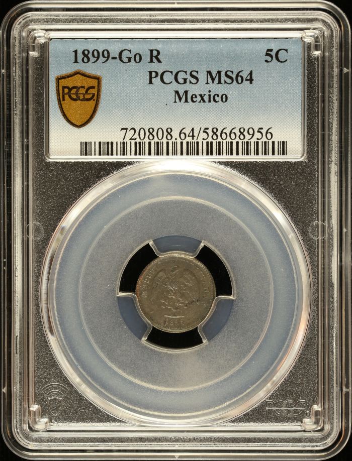 Republic Silver & Minors 5 Centavo 1899 Go R PCGS MS64 0147037Republic Silver & Minors 5 Centavo 1899 Go R PCGS MS64 0147037