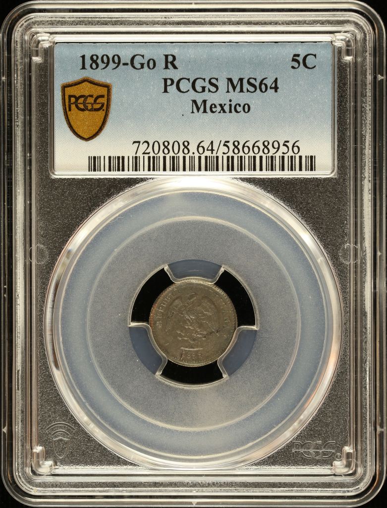 Republic Silver & Minors 5 Centavo 1899 Go R PCGS MS64 0147037
