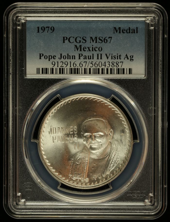 Medals & Tokens Pope John Paul II Visit Silver Medal 1979 PCGS MS67 0146802Medals & Tokens Pope John Paul II Visit Silver Medal 1979 PCGS MS67 0146802