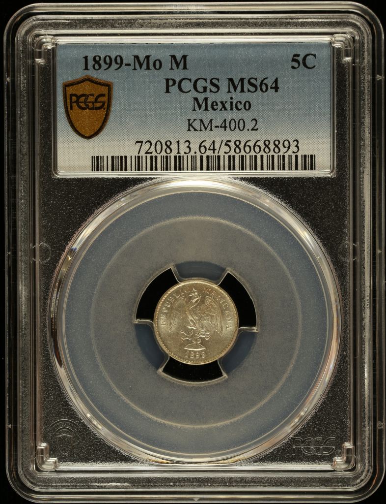 Republic Silver & Minors 5 Centavo 1899 Mo M KM-400.2 PCGS MS64 0147038