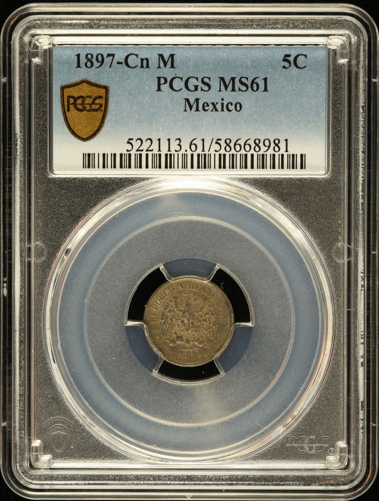 Republic Silver & Minors 5 Centavo 1897 Cn M PCGS MS61 0147191