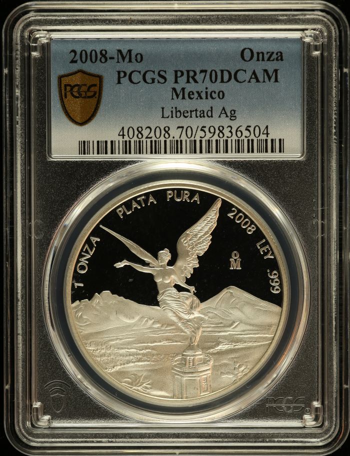 Modern Silver & Minors Onza 2008 Mo PCGS PR70DCAM 0146745Modern Silver & Minors Onza 2008 Mo PCGS PR70DCAM 0146745
