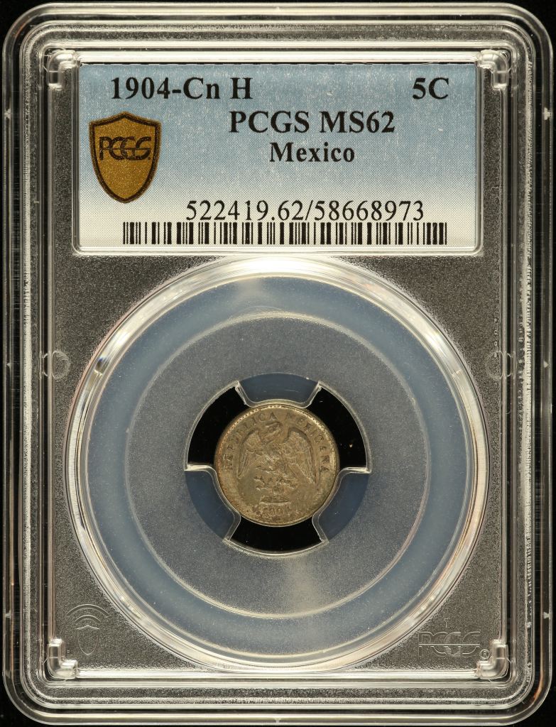 Republic Silver & Minors 5 Centavo 1904 Cn H PCGS MS62 0147192
