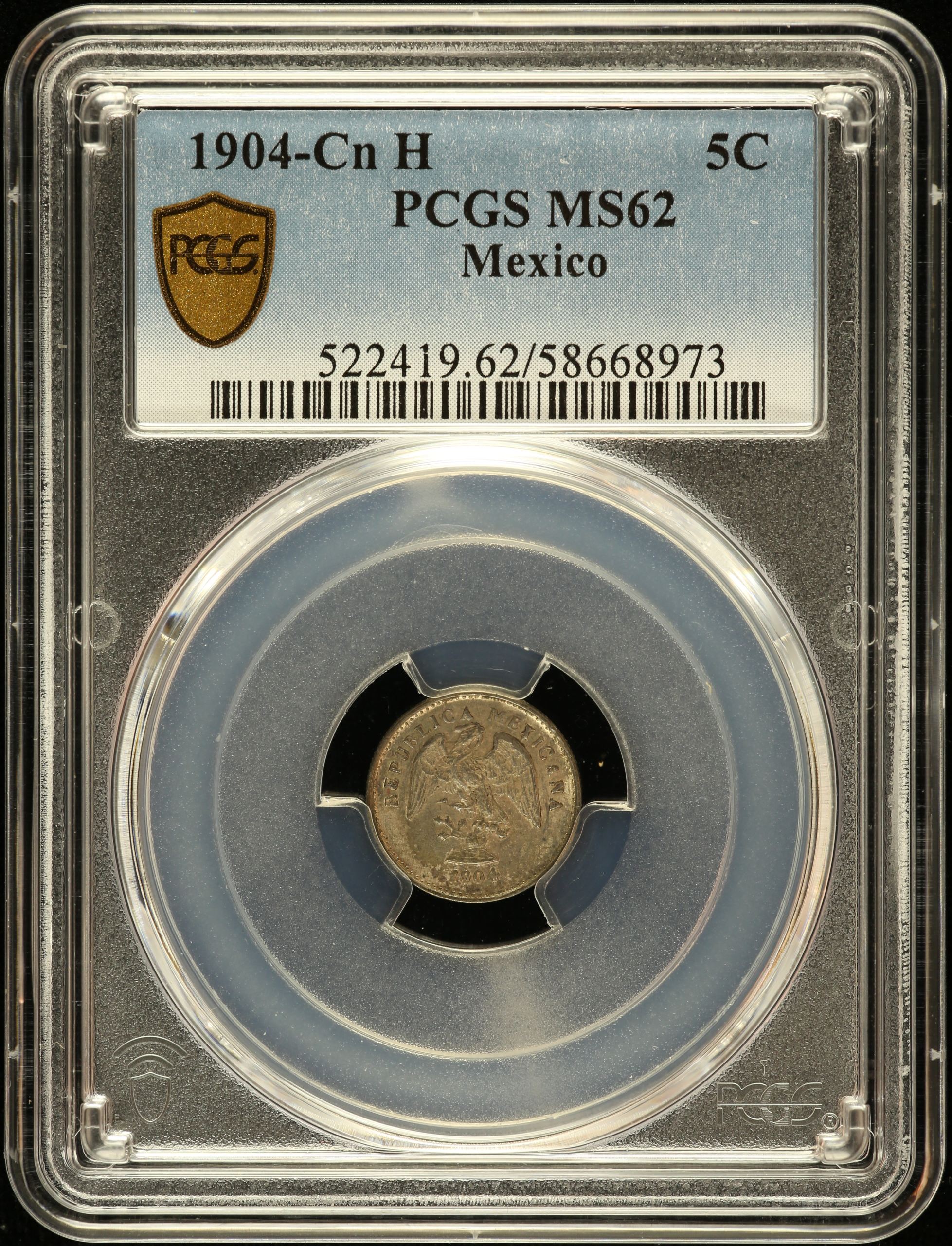 Republic Silver & Minors 5 Centavo 1904 Cn H PCGS MS62 0147192