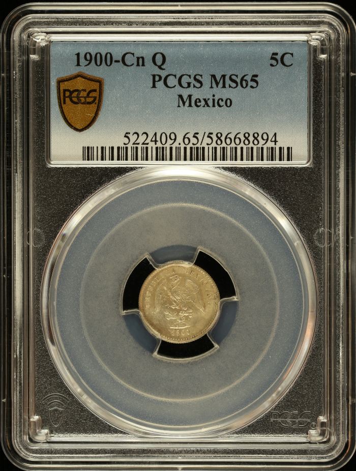 Republic Silver & Minors 5 Centavo 1900 Cn Q PCGS MS65 0147040Republic Silver & Minors 5 Centavo 1900 Cn Q PCGS MS65 0147040