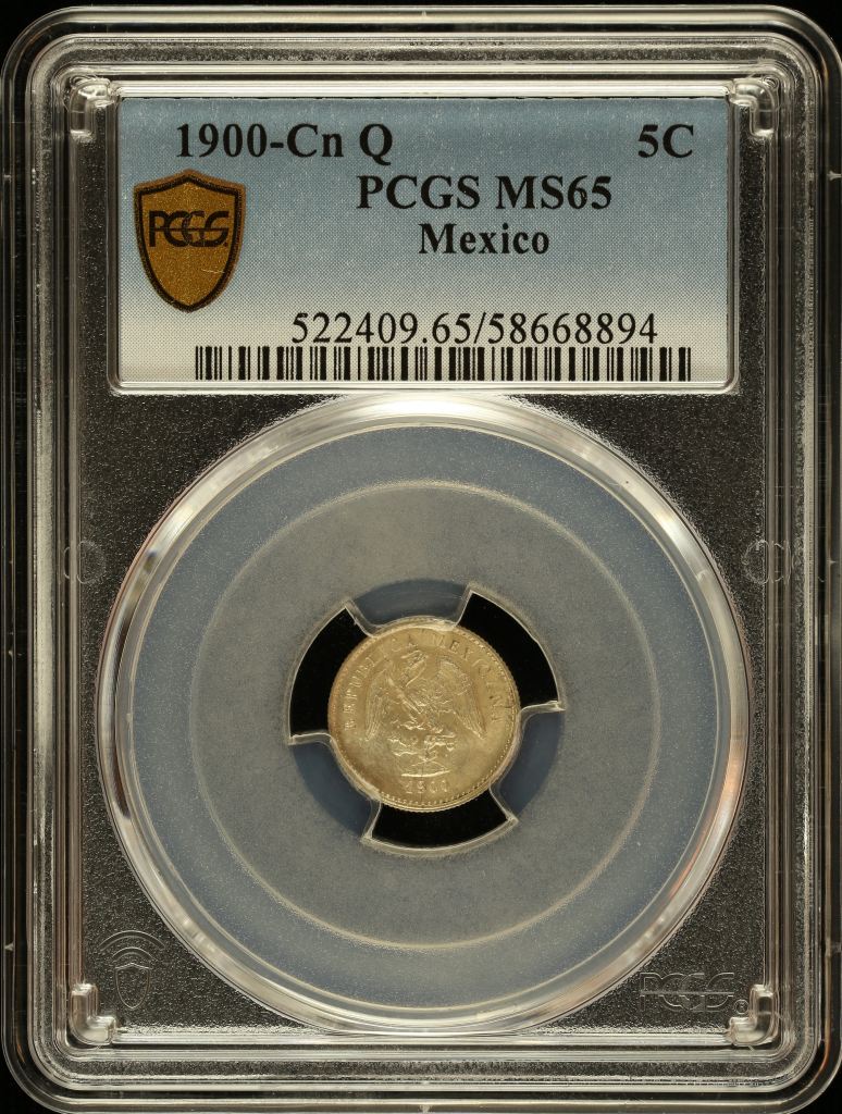 Republic Silver & Minors 5 Centavo 1900 Cn Q PCGS MS65 0147040