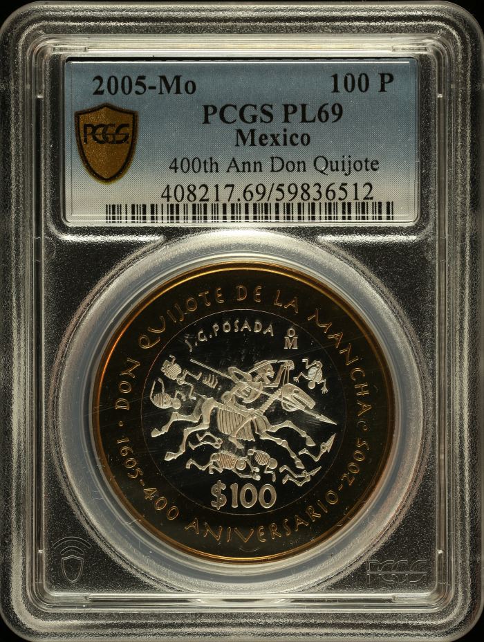 Modern Silver & Minors 100 Peso 2005 Mo PCGS PL69 0146748Modern Silver & Minors 100 Peso 2005 Mo PCGS PL69 0146748