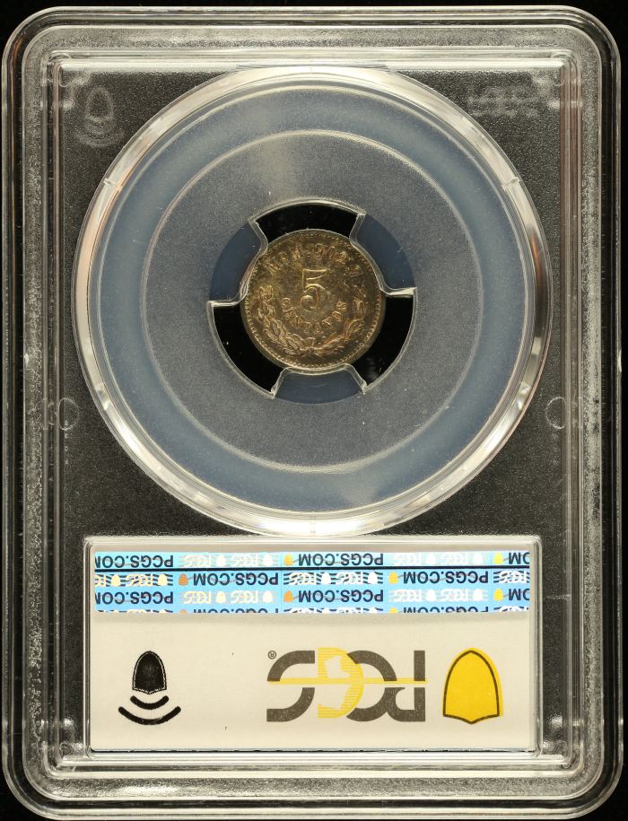 Republic Silver & Minors 5 Centavo 1891 Mo M PCGS MS63 0147031Republic Silver & Minors 5 Centavo 1891 Mo M PCGS MS63 0147031 - Image 2