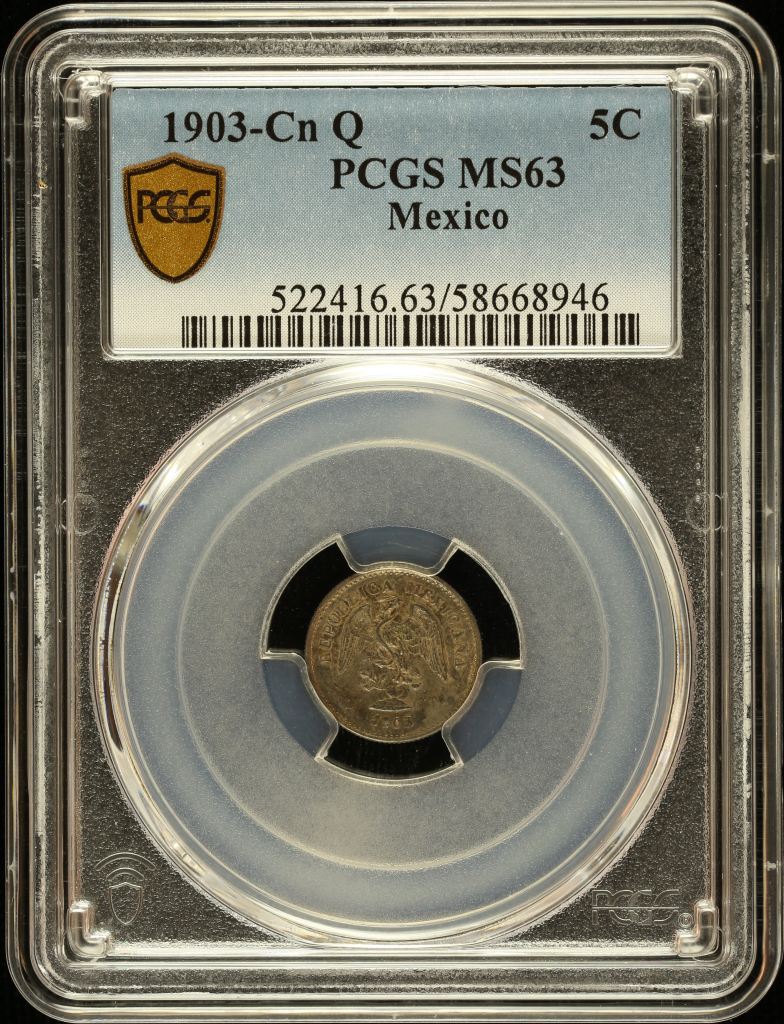 Republic Silver & Minors 5 Centavo 1903 Cn Q PCGS MS63 0147041