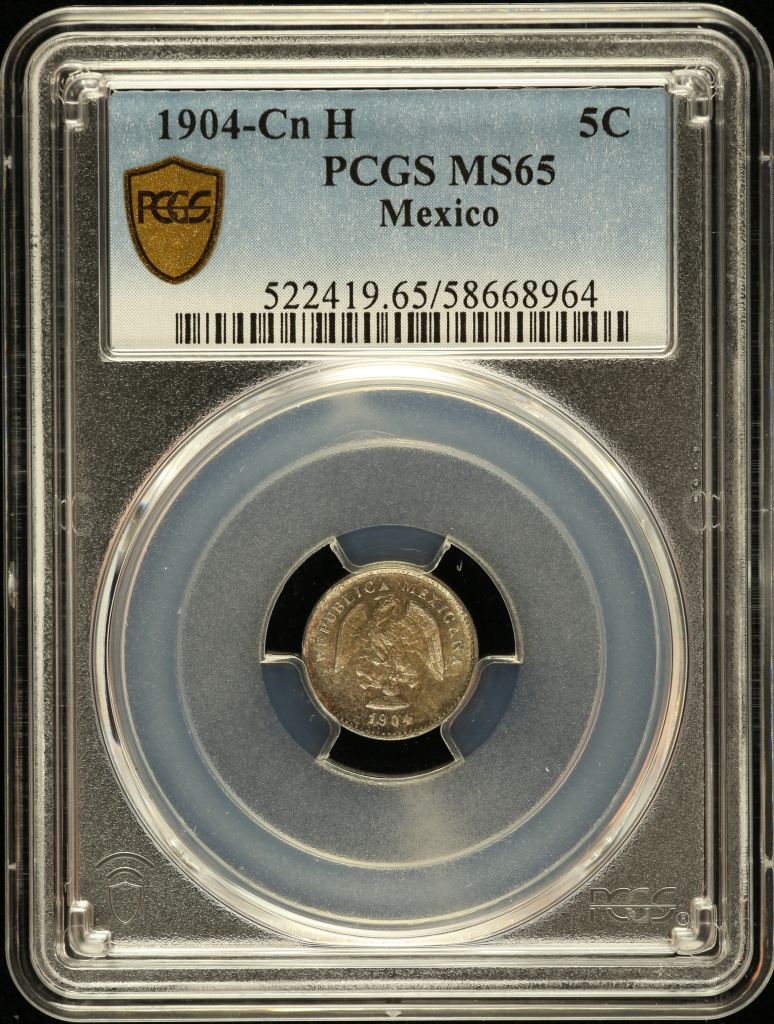 Republic Silver & Minors 5 Centavo 1904 Cn H PCGS MS65 0147194
