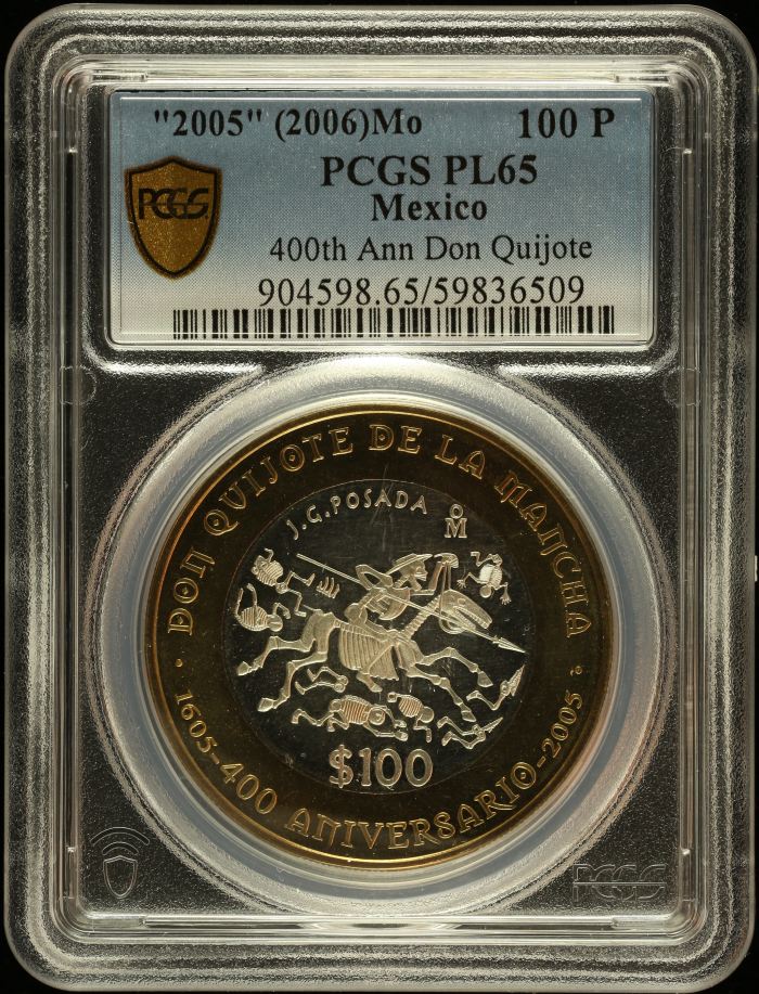 Modern Silver & Minors 100 Peso 2005 Mo PCGS PL65 0146758Modern Silver & Minors 100 Peso 2005 Mo PCGS PL65 0146758