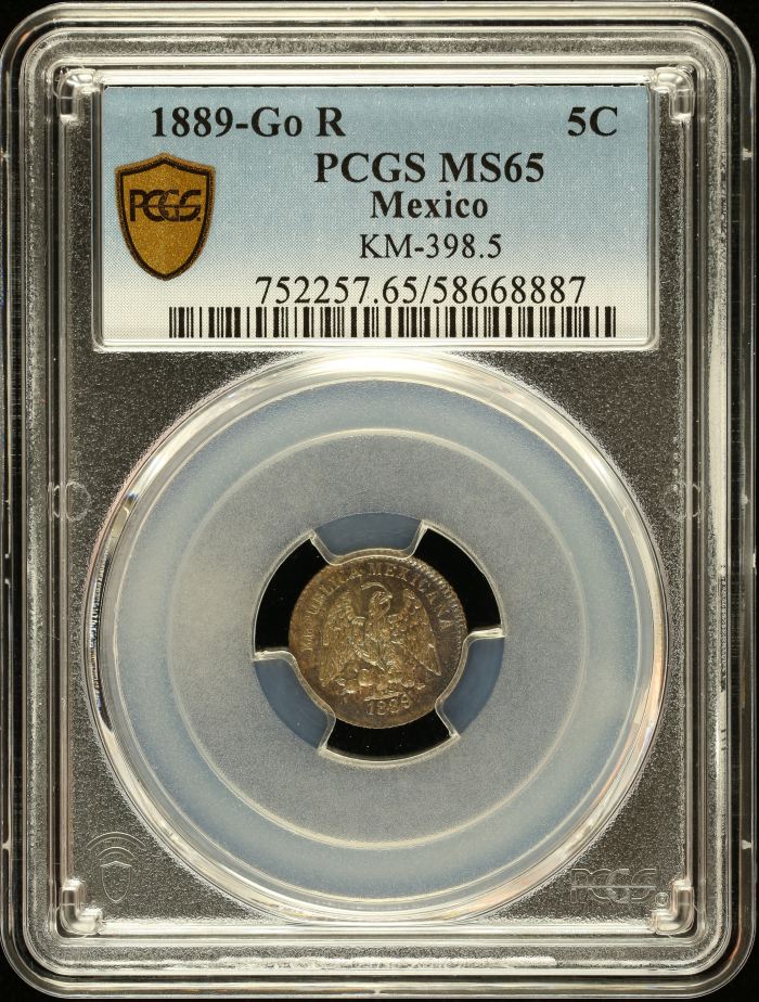 Republic Silver & Minors 5 Centavo 1889 Go R KM-398.5 PCGS MS65 0147032Republic Silver & Minors 5 Centavo 1889 Go R KM-398.5 PCGS MS65 0147032