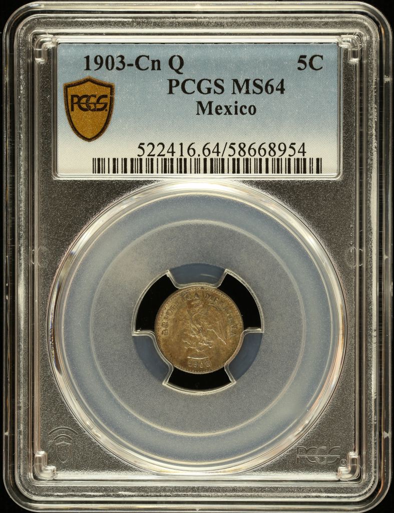 Republic Silver & Minors 5 Centavo 1903 Cn Q PCGS MS64 0147042