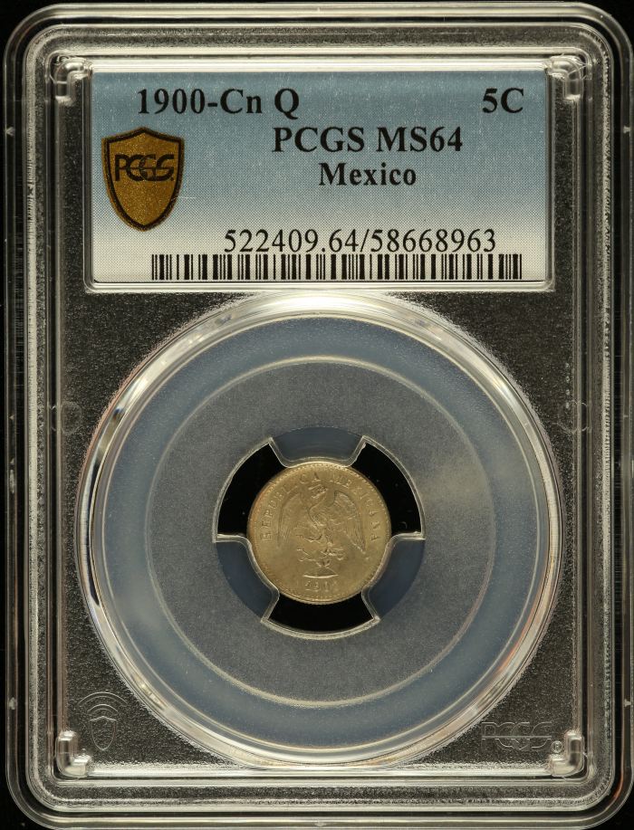 Republic Silver & Minors 5 Centavo 1900 Cn Q PCGS MS64 0147195Republic Silver & Minors 5 Centavo 1900 Cn Q PCGS MS64 0147195