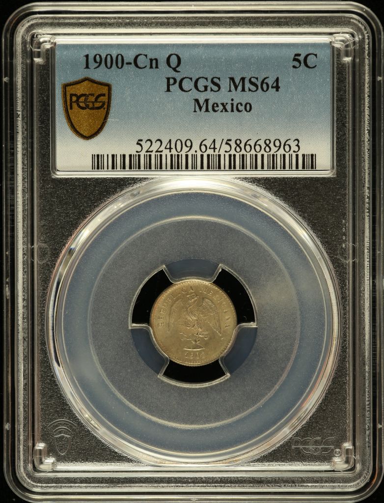Republic Silver & Minors 5 Centavo 1900 Cn Q PCGS MS64 0147195