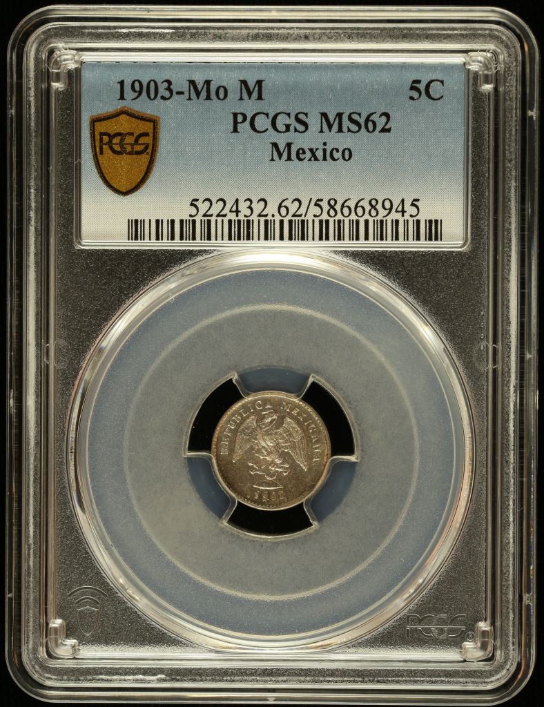 Republic Silver & Minors 5 Centavo 1903 Mo M PCGS MS62 0147043
