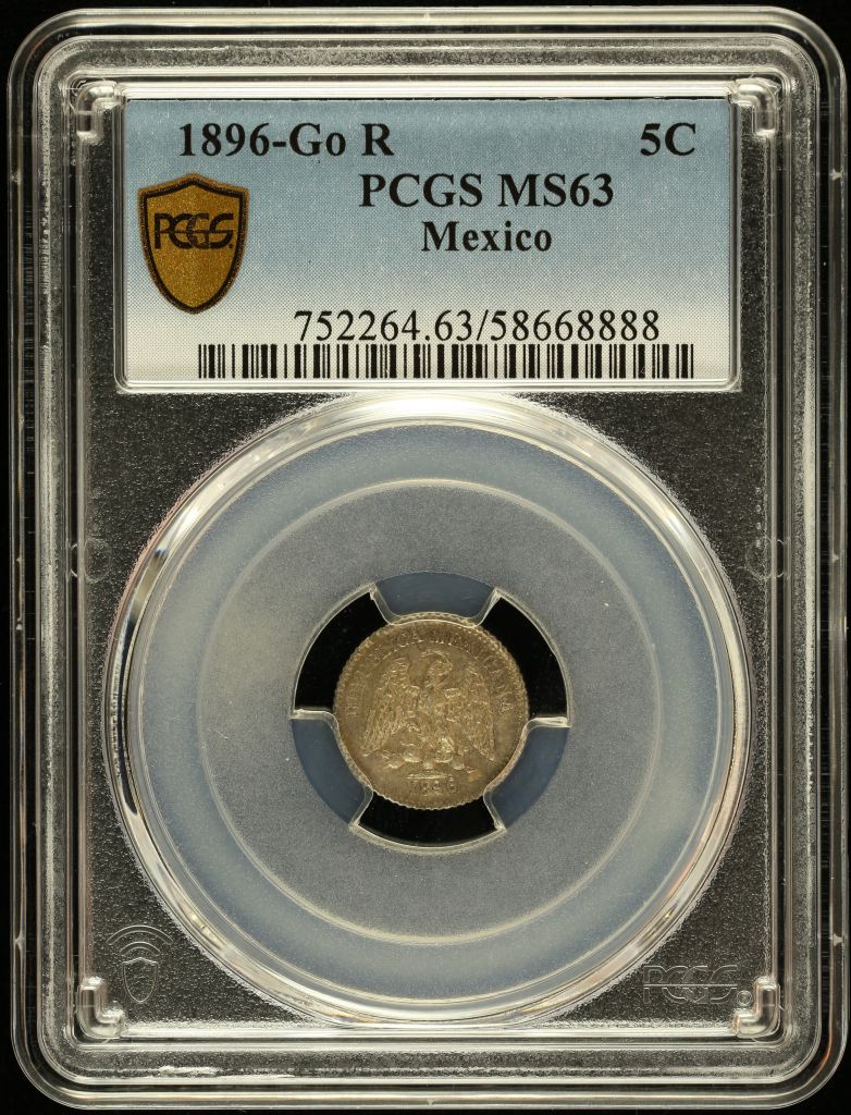 Republic Silver & Minors 5 Centavo 1895 Go R PCGS MS63 0147034