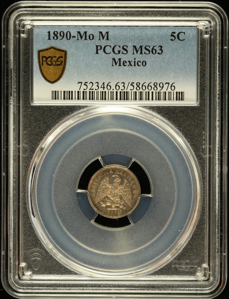 Republic Silver & Minors 5 Centavo 1890 Mo M PCGS MS63 0147197