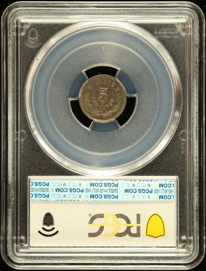 Republic Silver & Minors 5 Centavo 1890 Mo M PCGS MS63 0147197Republic Silver & Minors 5 Centavo 1890 Mo M PCGS MS63 0147197 - Image 2