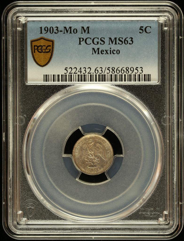 Republic Silver & Minors 5 Centavo 1903 Mo M PCGS MS63 0147045
