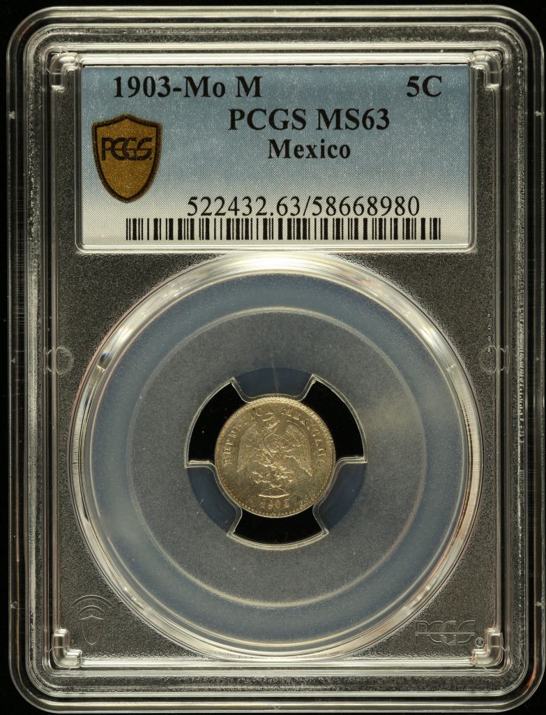 Republic Silver & Minors 5 Centavo 1903 Mo M PCGS MS63 0147198
